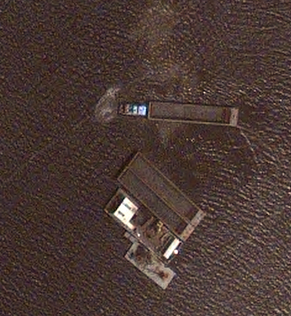 Satellite image of Bean 20 barge and operations off Deer Island in September 2012.