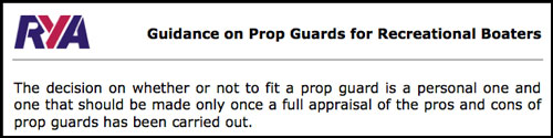 RYA Prop Guard Guidance