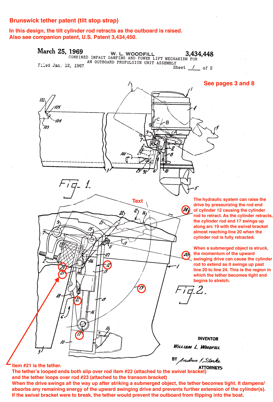 Brunswick / Mercury Marine outboard motor tether patent.