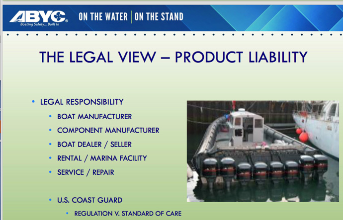 Product Liability and Propeller Guards part 1. ABYC Marine Law Symposium 2018.