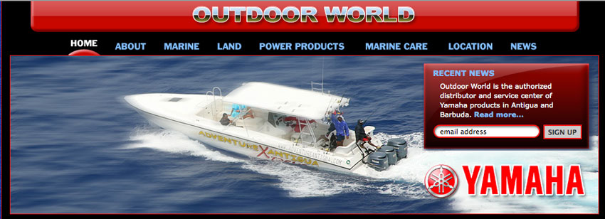 Outdoor World (Yamaha Antigua) web site