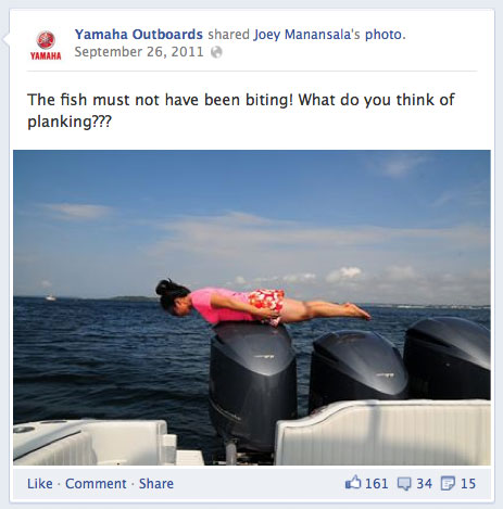 Planking on Yamaha outboard