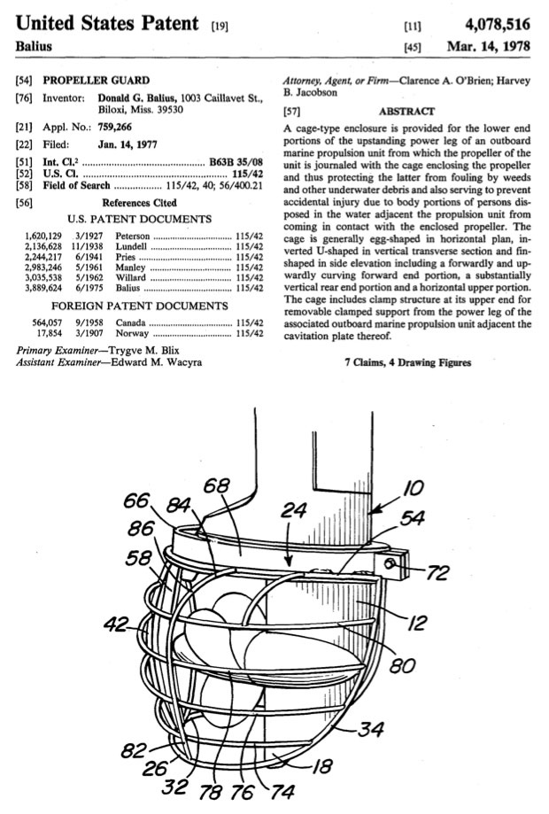 Balius U.S. Patent 4,078,516