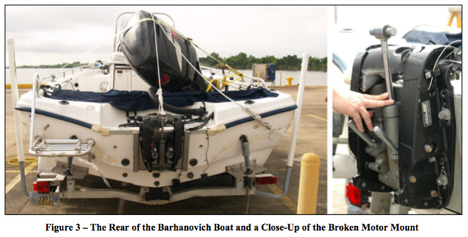 Mark Barhanovich's center console fishing boat. Photo from Edward Fritsch expert witness report