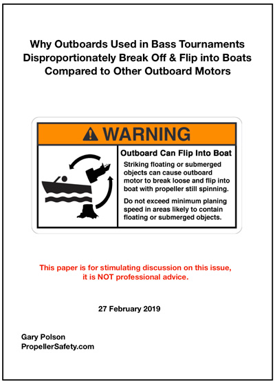 Icon to click on to download the paper on why bass boat outboard motors break off more frequently than others
