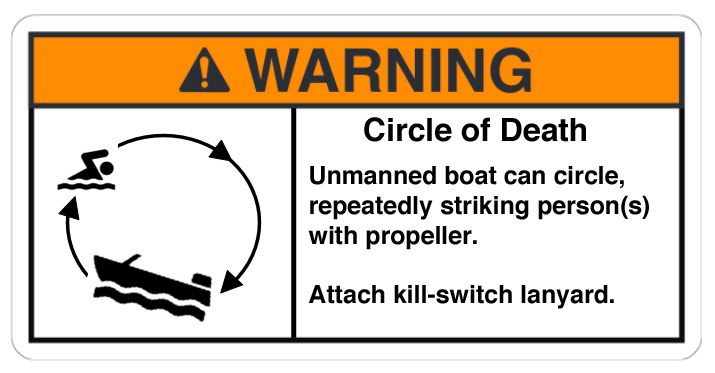 Example of a Circle of Death warning