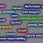 Typical Crass Words for Propeller Victims in Online Discussions
