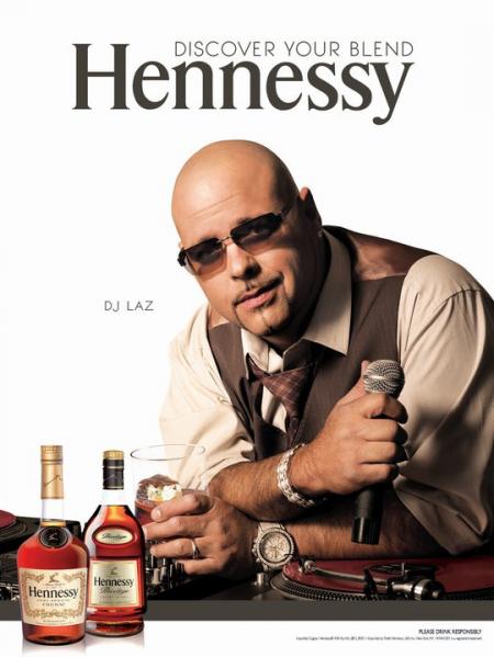 DJ Laz promoting Hennessy cognac