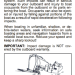 Evinrude operators manual warning for outboard may break off and enter boat after striking submerged objects.