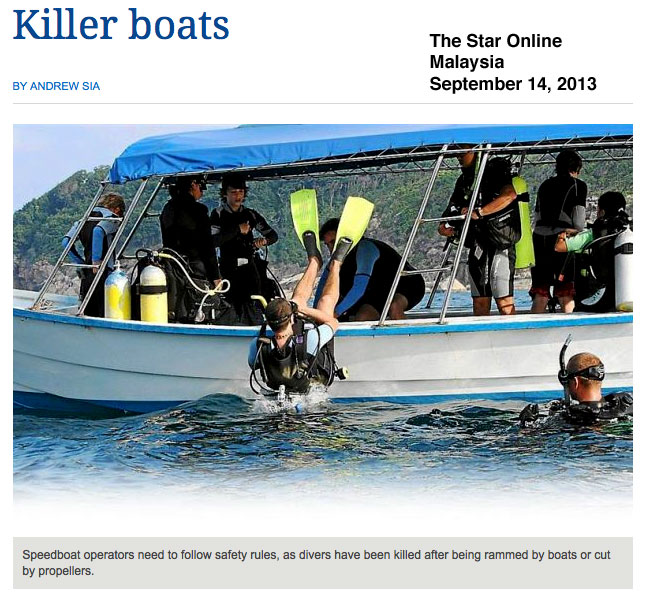 Killer Boats headline in The Star Online