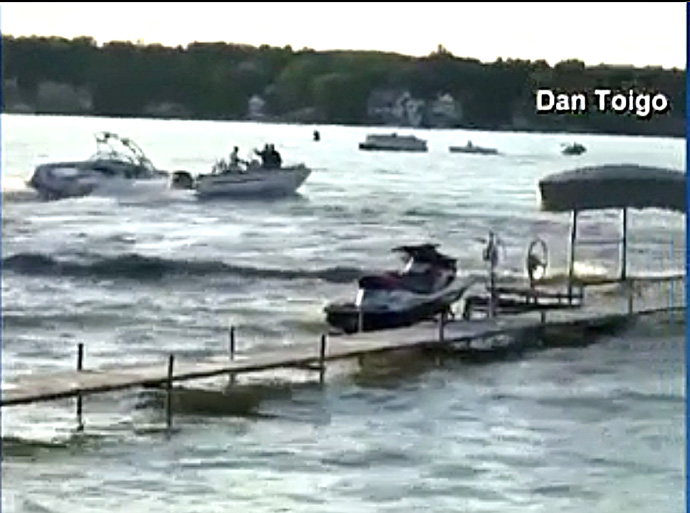 Lake Gage boat accident DNR boat impact still #1 from WFLA video