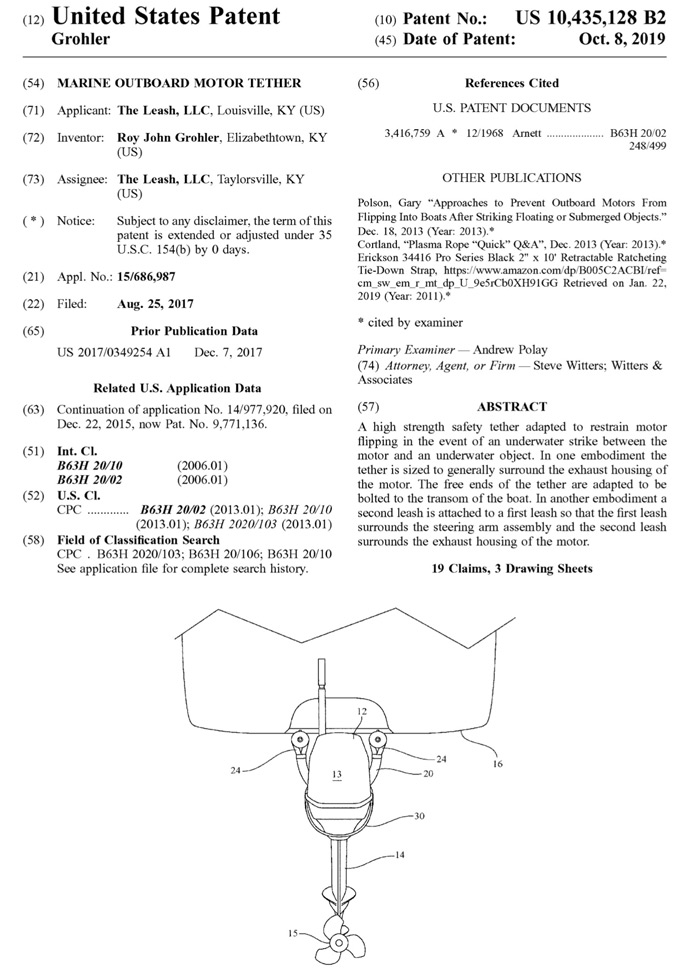 The Leash, U.S. Patent 10,435,128