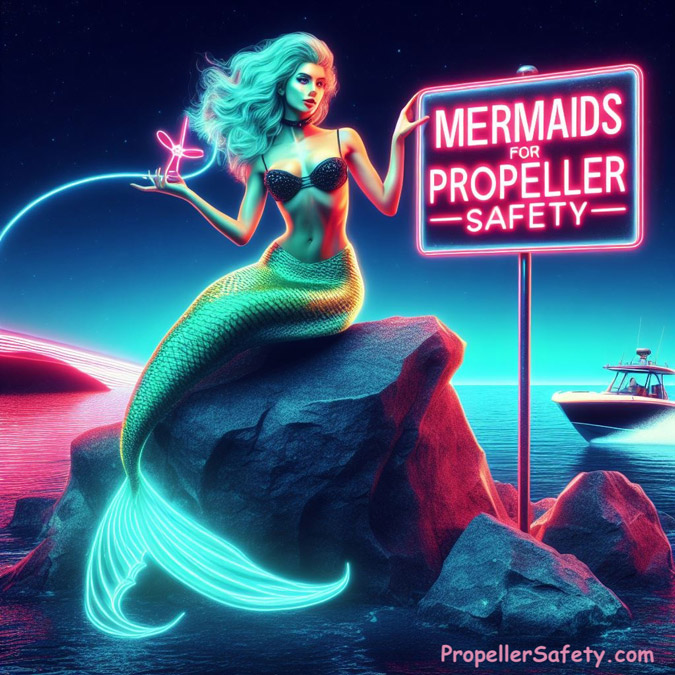 Neon Mermaids for Propeller Safety image