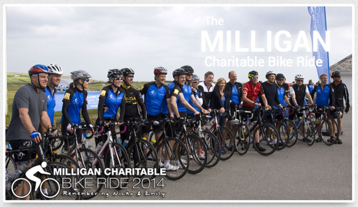 Cyclists in Milligan Charity Ride