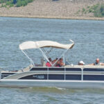 Pontoon boat on Keystone Lake in July 2016