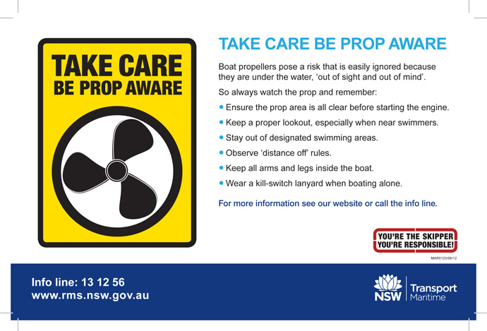 prop aware campaign, NSW Maritime Centre for Maritime Safety (Australia)