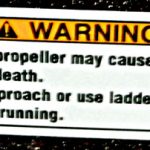 Propeller Warning Decal yellow