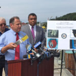 New York Assemblyman Raia holding Propeller Guard Press Conference image clipped from CBSNY image