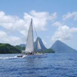 Sea Spray sail catamaran near the Pitons.