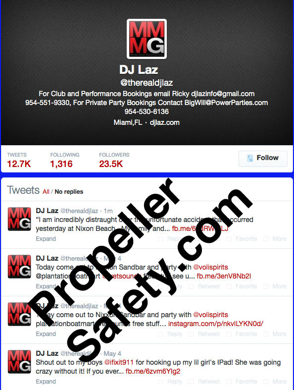 Image of DJ Laz's Twitter account that was shutdown