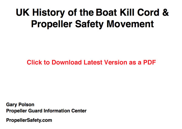 UK History of Boat Propeller Safety