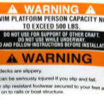 Swim Platform warning. 2014 Tulsa Boat Show.