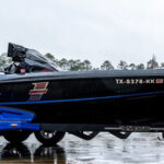 Yukihiro Sawamura's 2025 Vexus bass boat powered buy a 250 horsepower Mercury Four-stroke outboard motor. Bassmaster image.